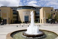 fountain in front of York's Vari Hall