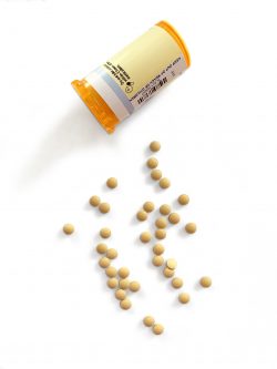 pill bottle and spilled pills