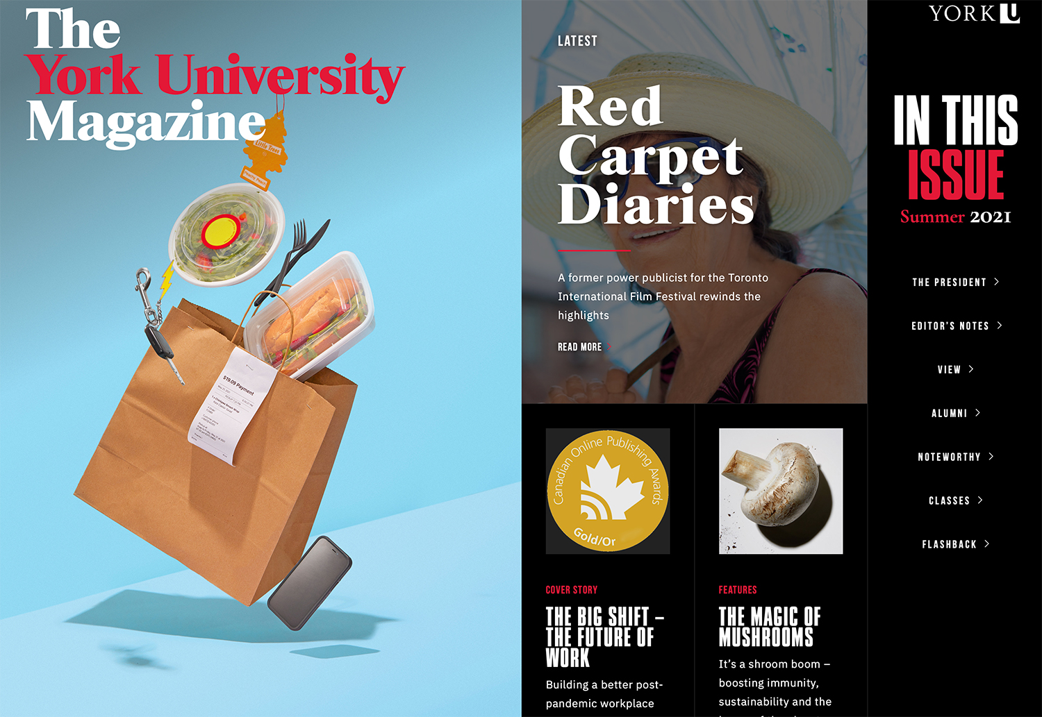 main page of The York University Magazine Summer 2021 issue